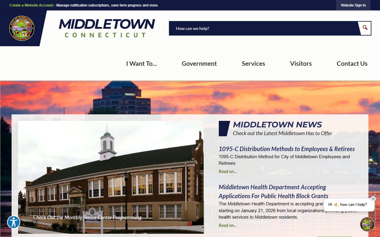 Middletown Connecticut city facilities and government offices